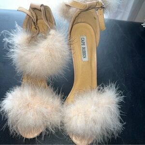 Cape Robbin Fluffy Cream Heels